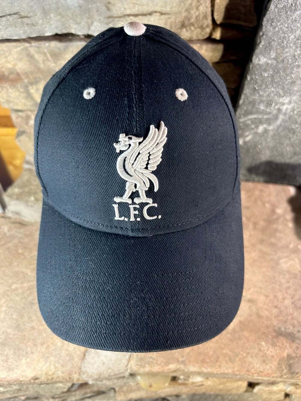 Liverpool “Football Club “ cap black with white embroidered griffin adjustable